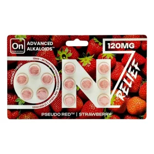 ON7 BLISTER HYDROXY + PSEUDO 120MG PER PACK 12CT PACK STRAWBERRY (RELIEF) - BOX OF 10