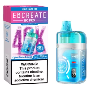EB CREATE BC PRO 40000 PUFFS DISPOSABLE – BLUE RAZZ ICE (BOX OF 5)