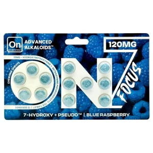 ON7 BLISTER HYDROXY + PSEUDO 120MG PER PACK 12CT PACK BLUE RASPBERRY (FOCUS) - BOX OF 10