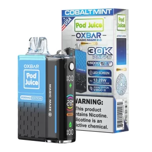 POD JUICE OXBAR MAGIC MAZE 2.0 DISPOSABLE 30000PF –  COBALT MINT (BOX OF 5) (15000PF BOOST MODE)