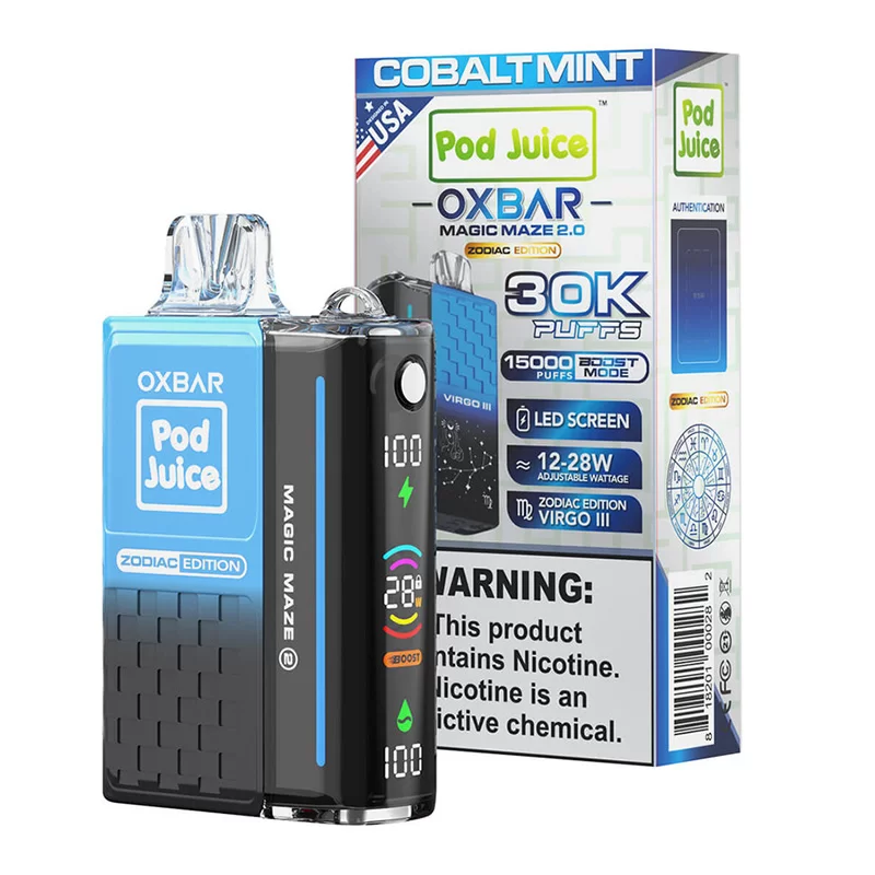POD JUICE OXBAR MAGIC MAZE 2.0 DISPOSABLE 30000PF – COBALT MINT (BOX OF 5) (15000PF BOOST MODE)