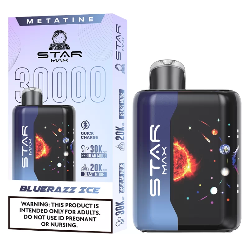 STARMAX METATINE DISPOSABLE 30000 PUFFS –BLUE RAZZ ICE 5% (BOX OF 5)